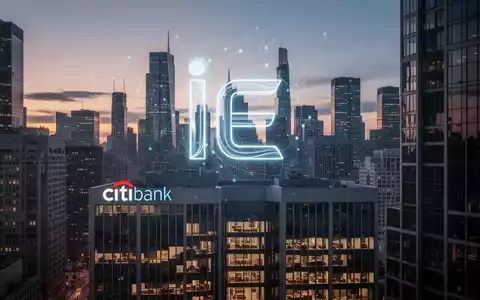 Ein stilisiertes 'IE'-Logo in einer Finanzstadt bei Dämmerung, ein modernes Bürogebäude mit Citibank-Logo im Vordergrund. - Foto: über boerse-global.de