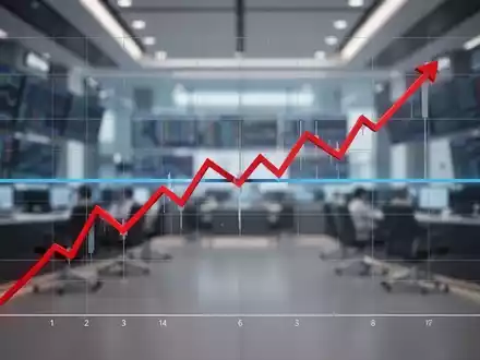 Eine rote Linie durchbricht eine blaue Linie auf einem Finanzdiagramm, das den Bruch einer 100-Tage-Linie einer Aktie darstellt. - Foto: über boerse-global.de