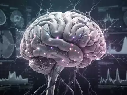 Ein stilisiertes menschliches Gehirn mit leuchtenden neuronalen Pfaden, verbunden mit feinen vaskulären Netzwerken. - Foto: über boerse-global.de