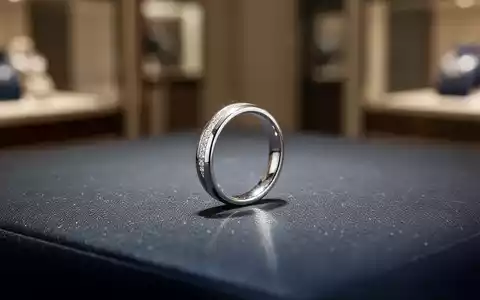 Ein eleganter silberner Ring liegt auf einer dunklen Fläche, mit weichem Licht und einem verschwommenen Hintergrund. - Foto: über boerse-global.de