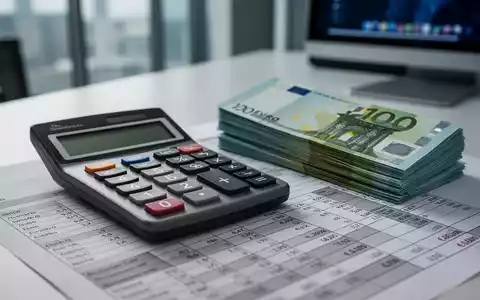 Ein Taschenrechner, Euro-Banknoten und eine Tabelle mit Finanzdaten symbolisieren die Abgrenzung von Personal- und Lohnkosten. - Foto: ĂŒber boerse-global.de