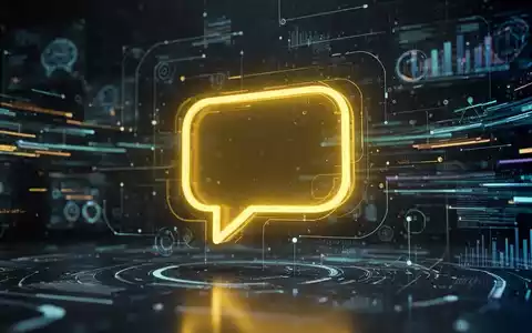 A glowing yellow speech bubble icon over a background of abstract digital data streams, symbolizing advanced AI voice interaction. - Foto: über boerse-global.de
