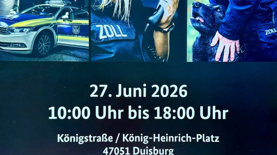 ZOLL-E: Veranstaltungstipp: Zoll hautnah erleben - Infomeile, Shows und Mitmachaktionen in Duisburg am 27. Juni 2026 - Bild: presseportal.de