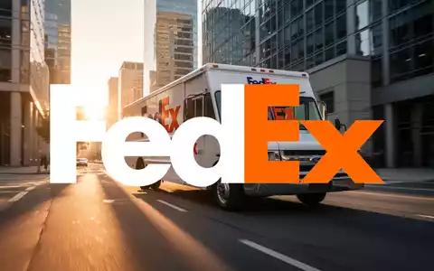 Ein FedEx-Lieferwagen fährt auf einer Stadtstraße bei Sonnenuntergang, mit starkem Fokus auf die Dynamik der Logistik. - Foto: über boerse-global.de