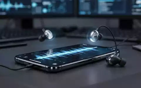 A smartphone displaying an audio waveform, wirelessly connected to high-fidelity earbuds, symbolizing advanced audio technology. - Foto: über boerse-global.de