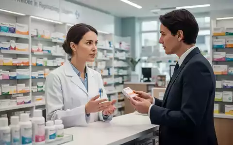 Eine Apothekerin berät eine Person in Business-Kleidung in einer modernen Apotheke, die ein Medikamentenpaket hält. - Foto: über boerse-global.de