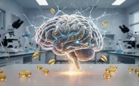 Ein stilisiertes Gehirn mit leuchtenden neuronalen Pfaden und Omega-3-Kapseln, die wissenschaftliche Erkenntnisse darstellen. - Foto: über boerse-global.de