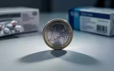 Eine einzelne Euro-Münze wirft einen langen Schatten auf einen verschwommenen Hintergrund von Medikamentenverpackungen. - Foto: über boerse-global.de