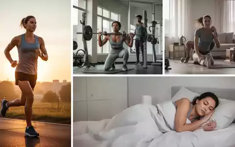 Eine Person joggt bei Sonnenaufgang, eine andere macht Krafttraining und eine dritte schläft friedlich in einem minimalistischen Schlafzimmer. - Foto: über boerse-global.de