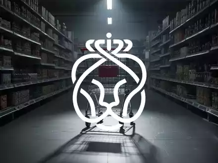 Ein einsamer Einkaufswagen in einem schwach beleuchteten Supermarktgäng, der lange Schatten wirft. - Foto: über boerse-global.de