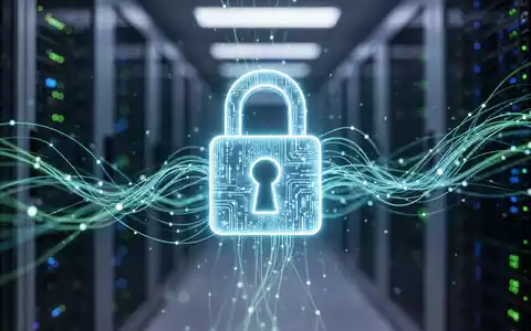 A glowing digital padlock icon hovers over abstract data streams, symbolizing secure password management for cloud services. - Foto: über boerse-global.de