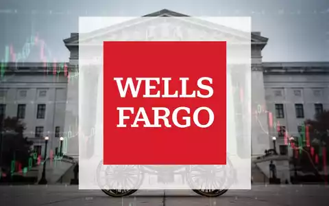 Die Federal Reserve in Washington D.C. mit einem überlagerten Börsenchart und einem teilweise verdeckten Wells Fargo Logo. - Foto: über boerse-global.de