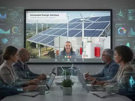 Menschen nehmen an einem Online-Seminar teil, das sich mit nachhaltigen Energielösungen und digitaler Sicherheit befasst. - Foto: über boerse-global.de