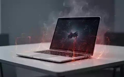 A sleek, modern laptop on a minimalist desk, subtly depicting heat or performance strain through a faint haze or glowing overlay. - Foto: über boerse-global.de