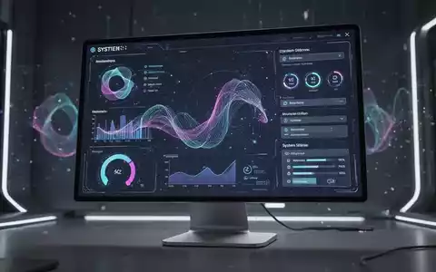 A close-up of a futuristic computer screen displaying abstract data, representing digital updates and system enhancements. - Foto: über boerse-global.de
