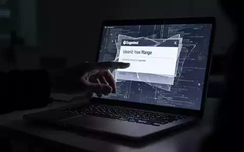 A shadowy hand reaching for a laptop screen displaying a threatening email, symbolizing digital extortion and cybersecurity threats. - Foto: über boerse-global.de