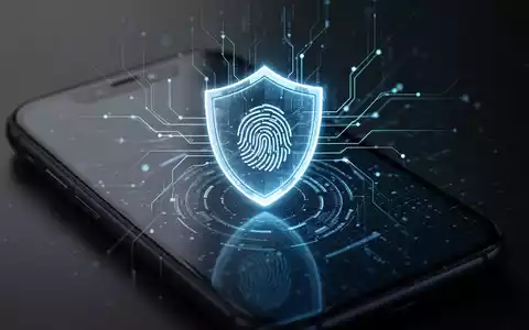 Ein stilisiertes, leuchtendes Schildsymbol auf einem dunklen Smartphone-Bildschirm, das Cybersicherheit und neue Android-Funktionen darstellt. - Foto: über boerse-global.de