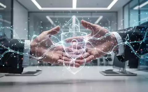 Abstrakte Darstellung eines leuchtenden neuronalen Netzes, das sich mit menschlichen Händen verbindet, symbolisiert KI und menschliche Aufsicht. - Foto: über boerse-global.de