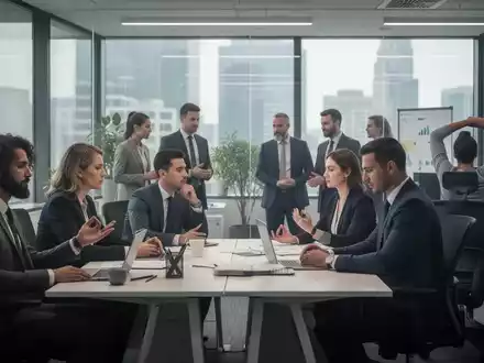Eine Gruppe von Fachleuten in einem modernen Büro, die zusammenarbeiten und Anzeichen von Konzentration und Wohlbefinden zeigen. - Foto: über boerse-global.de