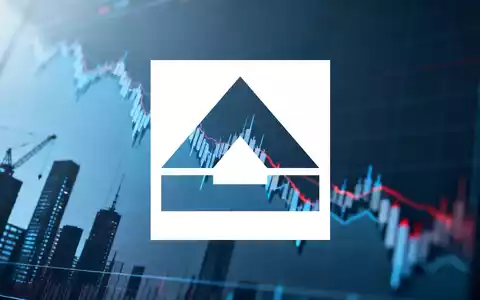 Abstrakte Darstellung eines fallenden Börsenkurses mit architektonischen Andeutungen im Hintergrund, symbolisiert Hochtiefs Kursrückgang. - Foto: über boerse-global.de