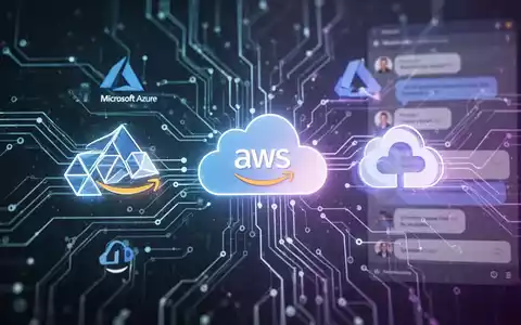 A glowing, interconnected digital network with abstract cloud platform symbols, representing enterprise AI integration and secure data management. - Foto: über boerse-global.de