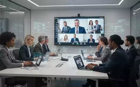 Eine Gruppe von Fachleuten arbeitet in einem modernen Büro zusammen, einige sind über Laptops und Bildschirme virtuell verbunden. - Foto: über boerse-global.de