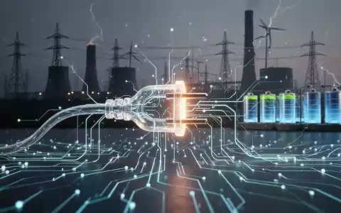 Ein stilisiertes, leuchtendes Stromkabel, das mit einem Netzwerk digitaler Linien verbunden ist, symbolisiert Energieregulierung und Wettbewerb. - Foto: über boerse-global.de