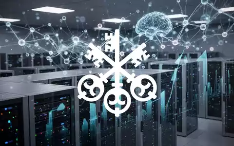 Abstrakte Darstellung des Finanztechnologie-Sektors mit neuronalen Netzen über einer Serverfarm, die KI-Innovation symbolisieren. - Foto: über boerse-global.de