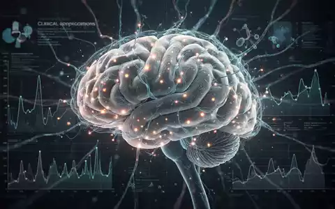 Ein stilisiertes Gehirn mit leuchtenden neuronalen Pfaden, überlagert von medizinischen Diagrammen, symbolisiert medizinische Forschung und Innovation. - Foto: über boerse-global.de