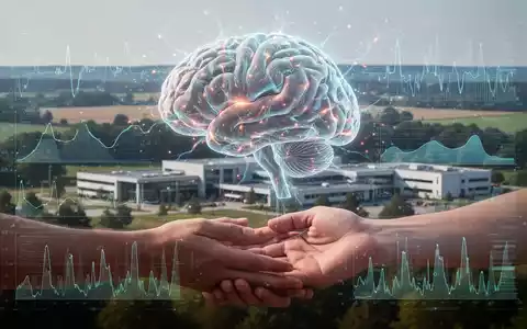 Ein stilisiertes Gehirn mit leuchtenden Neuronenbahnen, überlagert von medizinischen Diagrammen und Datenvisualisierungen. - Foto: über boerse-global.de