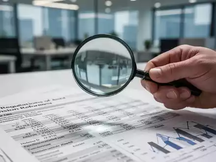 Eine Hand hält eine Lupe über ein Finanzdokument mit Zahlen und Diagrammen, das Steuerregelungen und Rentenreformen darstellt. - Foto: über boerse-global.de