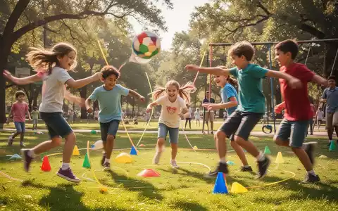 Kinder spielen lachend und aktiv im Freien, symbolisch für die Stärkung der psychischen Gesundheit durch Bewegung. - Foto: über boerse-global.de