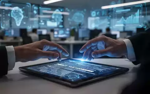 Eine Hand hält ein Tablet mit Text zu Datenschutz-Grundverordnung (DSGVO) und KI-Gesetzen in einem verschwommenen Büroumfeld. - Foto: über boerse-global.de