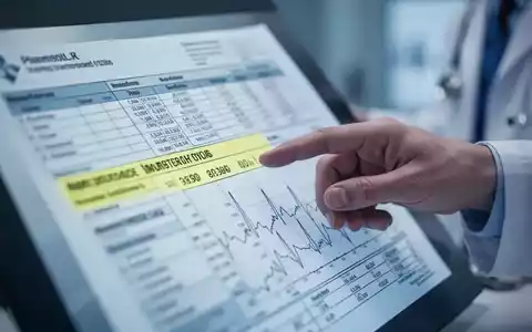 Nahaufnahme einer medizinischen Akte mit einer Hand, die auf Daten zeigt, symbolisiert medizinische Analyse und Diskussion. - Foto: über boerse-global.de