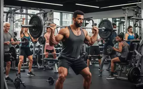 Menschen unterschiedlichen Alters beim Krafttraining in einem modernen Fitnessstudio, die Gewichte heben und Geräte benutzen. - Foto: über boerse-global.de
