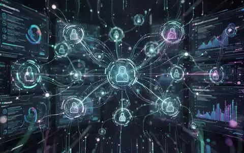 Abstract digital representation of interconnected AI agents and data flows, symbolizing advanced technology and enterprise software integration. - Foto: über boerse-global.de