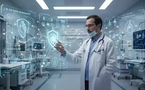 Ein Arzt interagiert in einer futuristischen medizinischen Umgebung mit einer holografischen Anzeige, die medizinische Daten und KI-Algorithmen darstellt. - Foto: über boerse-global.de