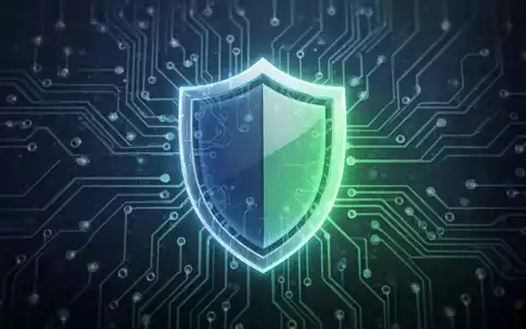A glowing, stylized shield icon, representing digital security, overlaid on a subtle circuit board pattern. - Foto: über boerse-global.de