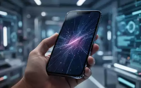 Hand holding a modern smartphone displaying a vibrant, abstract digital interface, with a blurred tech background. - Foto: über boerse-global.de