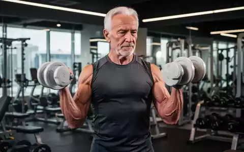 Ein fitter, aktiver Senior beim Hanteltraining in einem modernen Fitnessstudio, der Muskelaufbau und Vitalität im Alter symbolisiert. - Foto: über boerse-global.de