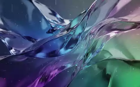 An abstract digital artwork featuring smooth, translucent shapes in vibrant blue, purple, and green, evoking a liquid glass effect. - Foto: über boerse-global.de