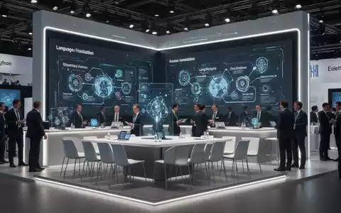 Ein moderner Messestand auf einer Technologieausstellung in Berlin, mit digitalen Anzeigen und professionellen Besuchern im Hintergrund. - Foto: über boerse-global.de