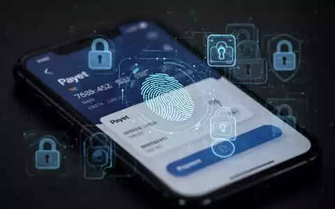 A smartphone screen shows a payment app with security symbols like a fingerprint and lock, illustrating digital payment fraud protection. - Foto: über boerse-global.de