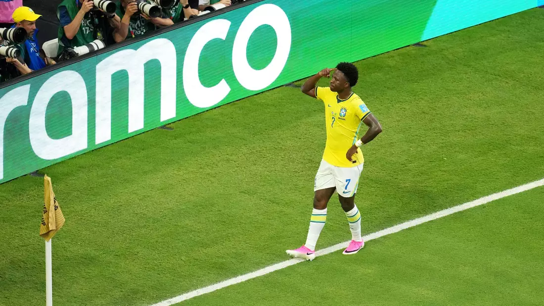 Vinicius Junior feierte zwei Tore für Brasilien. - Bild: Nick Potts/PA Wire/dpa