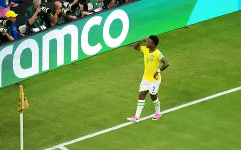 Vinicius Junior feierte zwei Tore für Brasilien. - Foto: Nick Potts/PA Wire/dpa