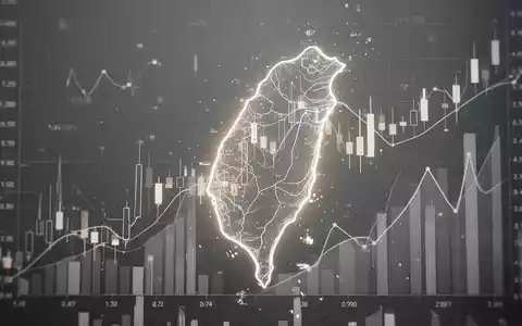 Abstrakte Darstellung von Finanzdaten und einer stilisierten Karte Taiwans, die Marktanalysen und Investitionen symbolisiert. - Foto: über boerse-global.de