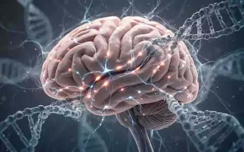 Ein detailliertes Bild des menschlichen Gehirns mit leuchtenden Nervenbahnen und DNA-Strukturen, die Genetik und Neurologie symbolisieren. - Foto: über boerse-global.de