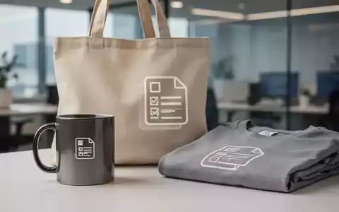 A stylized, minimalist graphic of a modern open-source software logo on merchandise like a mug, tote bag, and t-shirt in an office setting. - Foto: über boerse-global.de