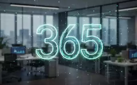 A glowing '365' logo against a backdrop of a modern, blurred office, symbolizing digital subscriptions and enterprise technology. - Foto: über boerse-global.de