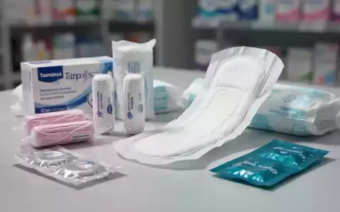 Nahaufnahme verschiedener Hygieneprodukte wie Tampons, Binden und Kondome, die auf einer sauberen Oberfläche angeordnet sind. - Foto: über boerse-global.de